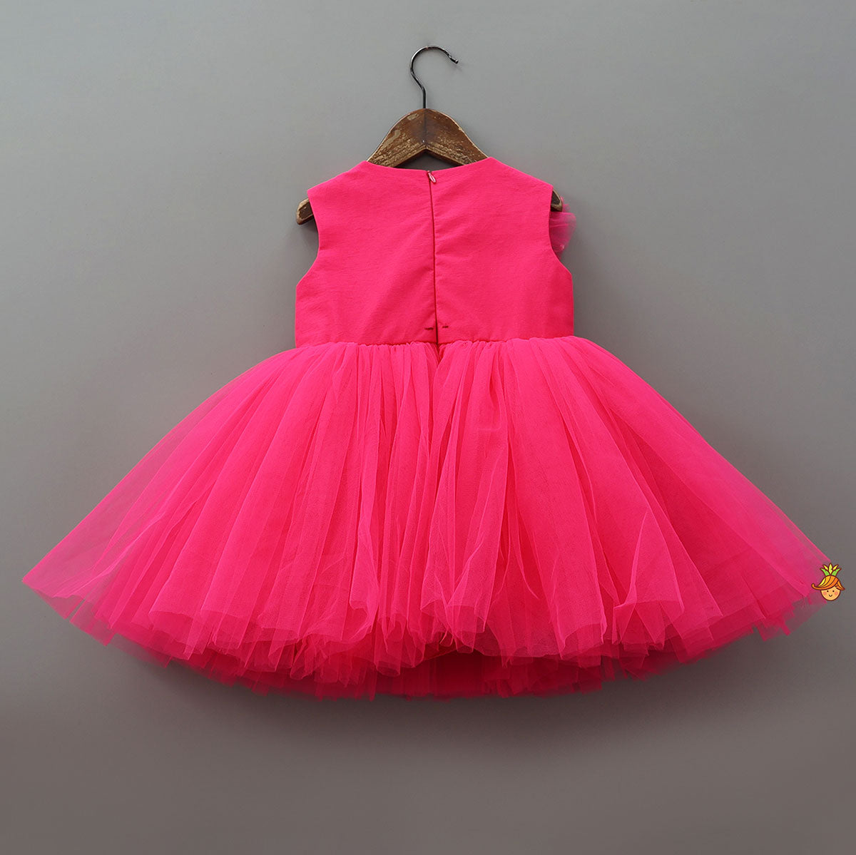 Flower Adorned Dress With Detachable Butterfly Wings