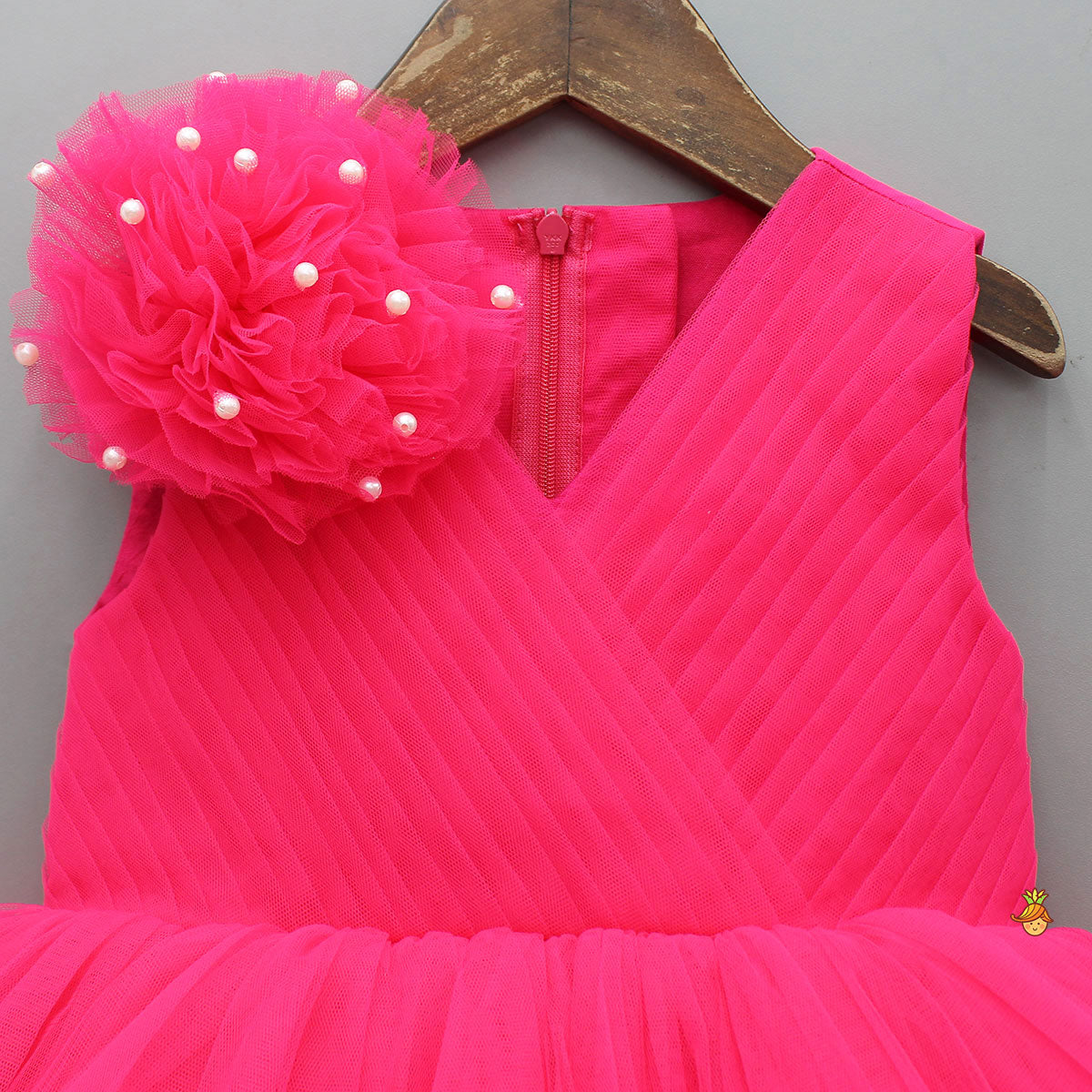 Flower Adorned Dress With Detachable Butterfly Wings