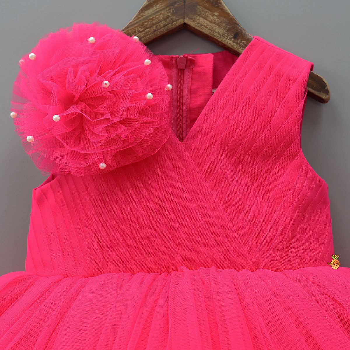 Flower Adorned Dress With Detachable Butterfly Wings