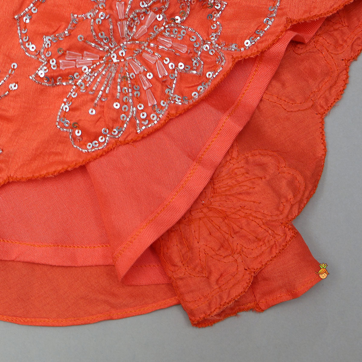 Orange Strappy Kurti With Palazzo And Dupatta