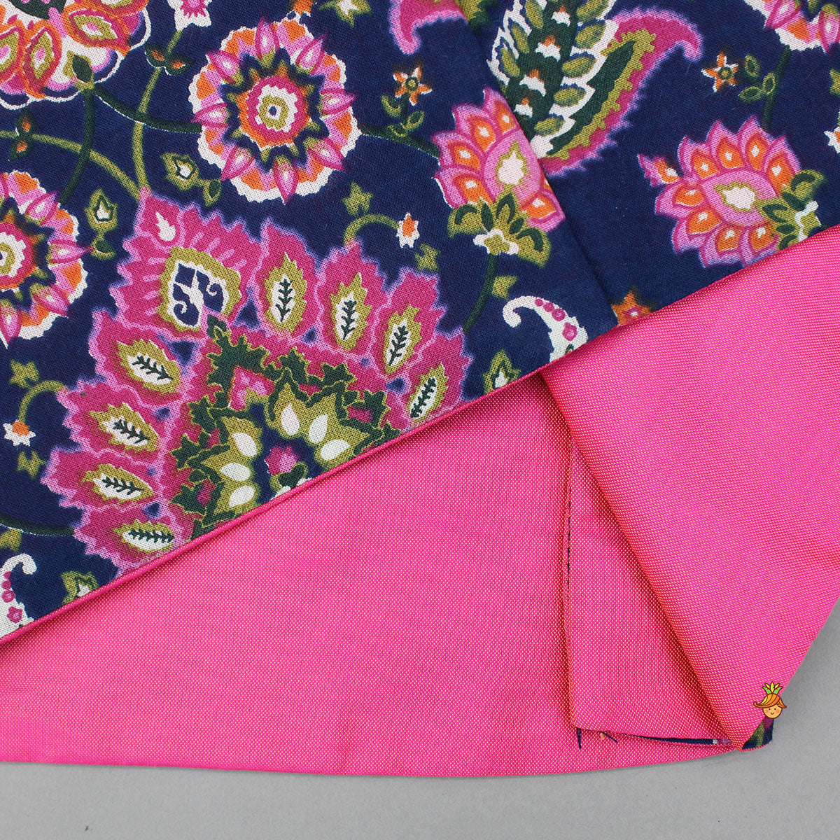 Blue Printed Kurta With Front Open Jacket And Pyjama