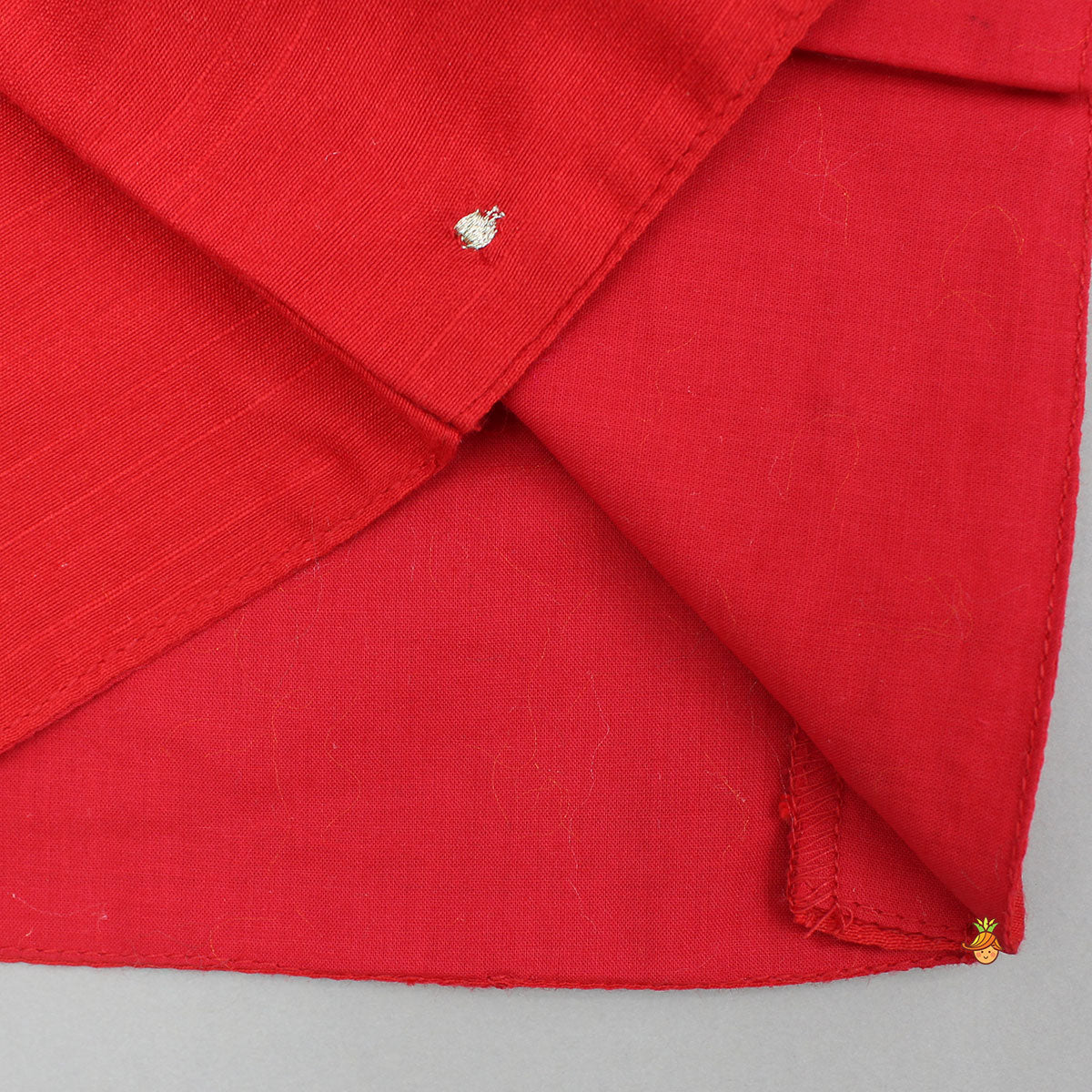 Red Brocade Silk Top With Ethnic Brocade Lehenga And Dupatta