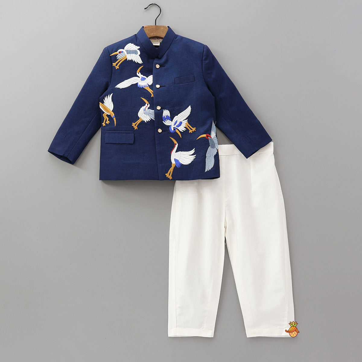 Blue Bird Embroidered Sherwani With Off White Pyjama