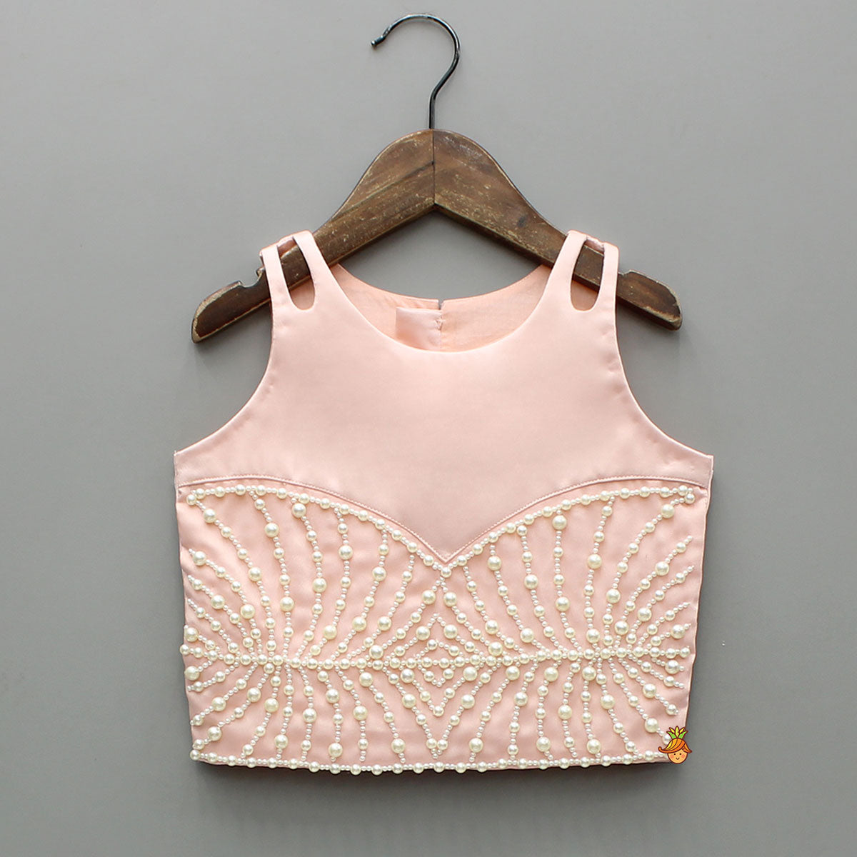 Pink Satin Crop Top With Palazzo