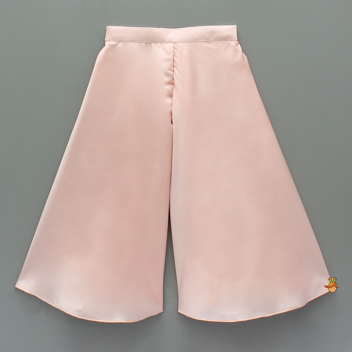 Pink Satin Crop Top With Palazzo