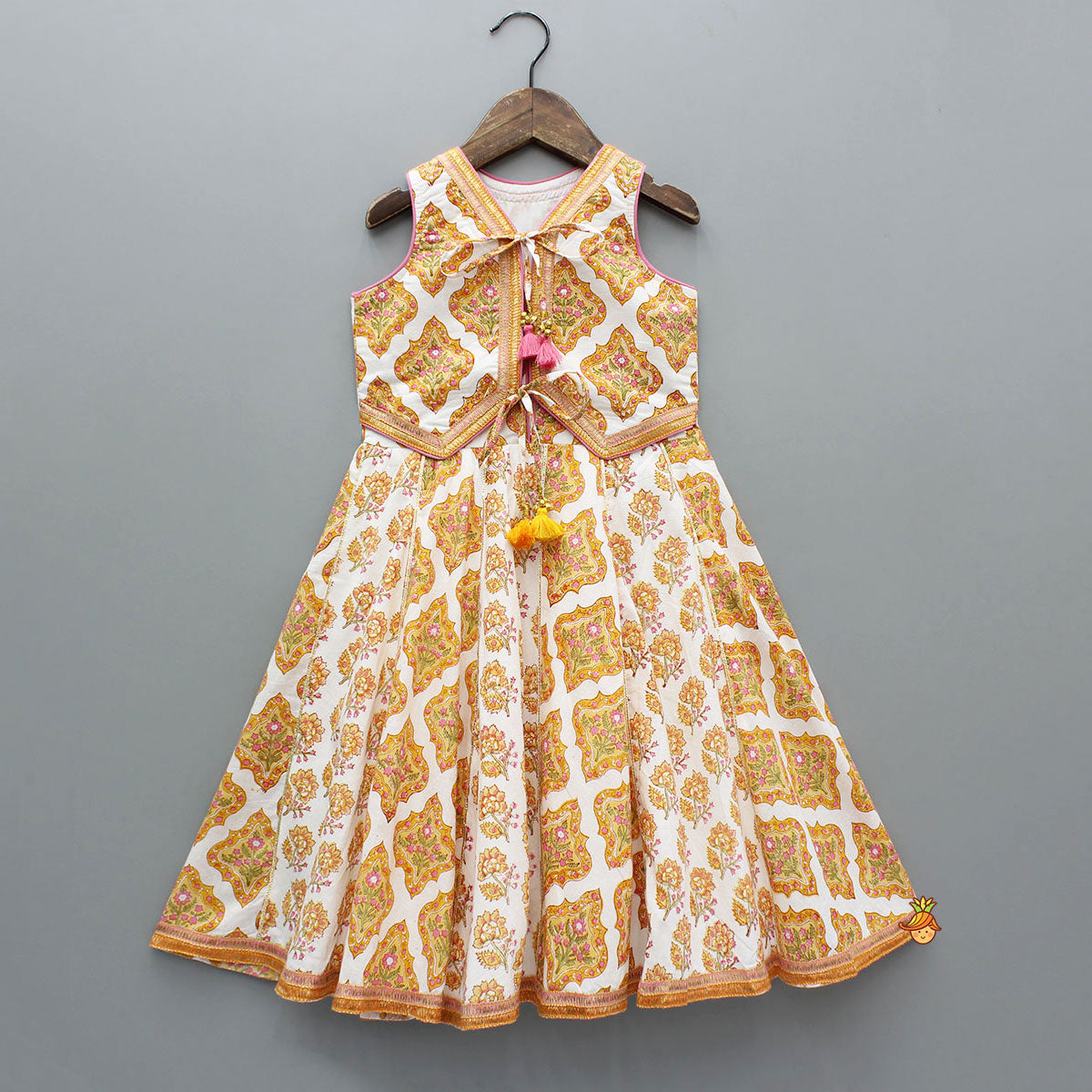 Waist Coat Styled Sleeveless Ethnic Long Kurti