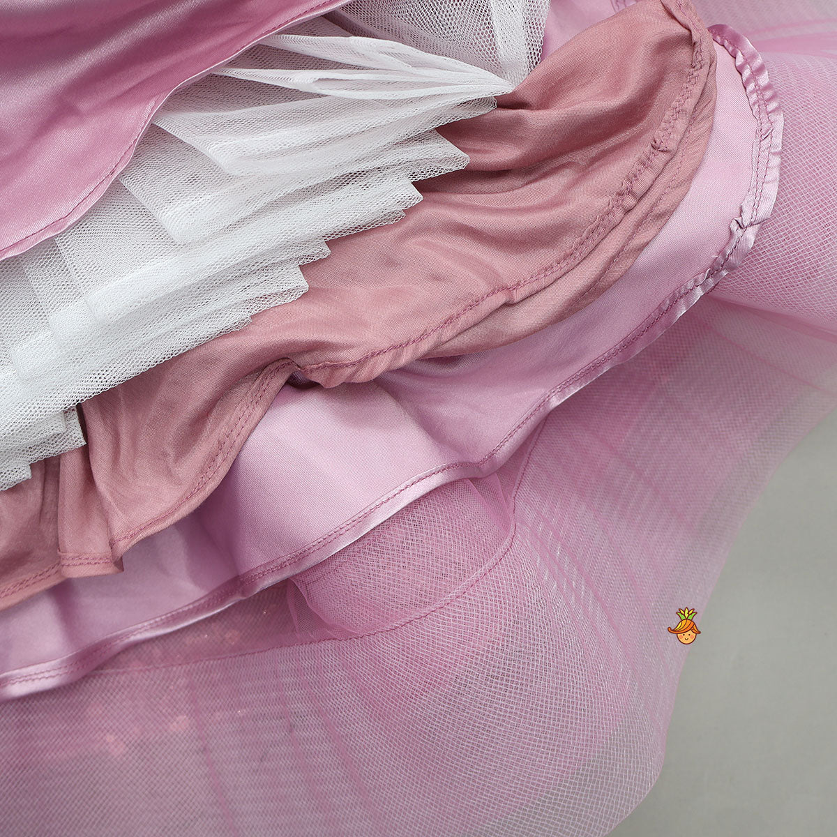 Pink Sequin Embellished Bow Adorned Dress With Matching Hair Clip