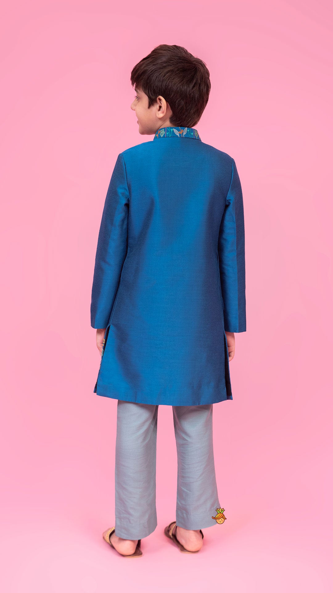 Embroidered Blue Stylish Sherwani And Pant