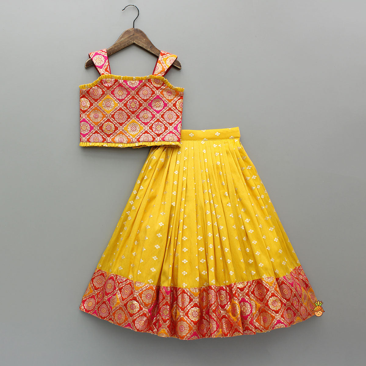 Brocade Top With Lehenga And Dupatta