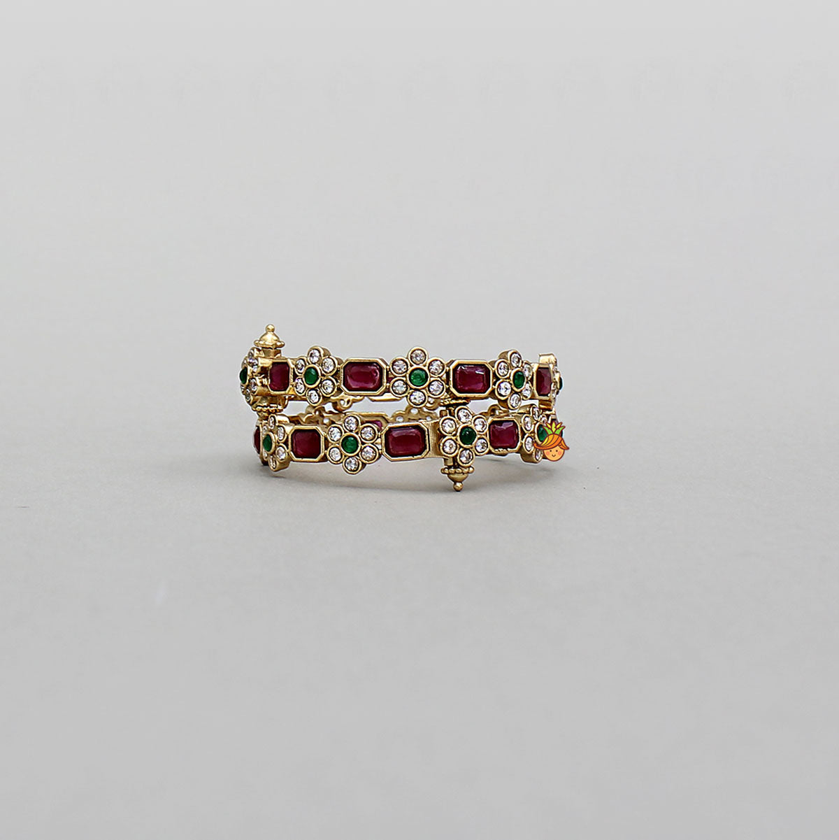 Screw Closure Floral Bangles
