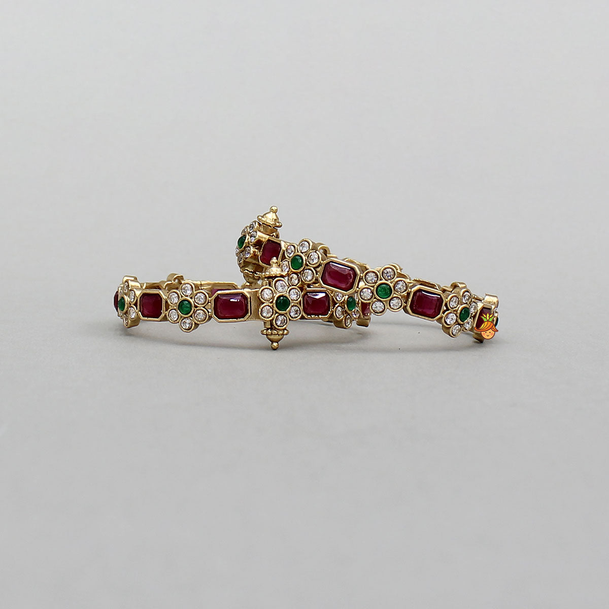Screw Closure Floral Bangles