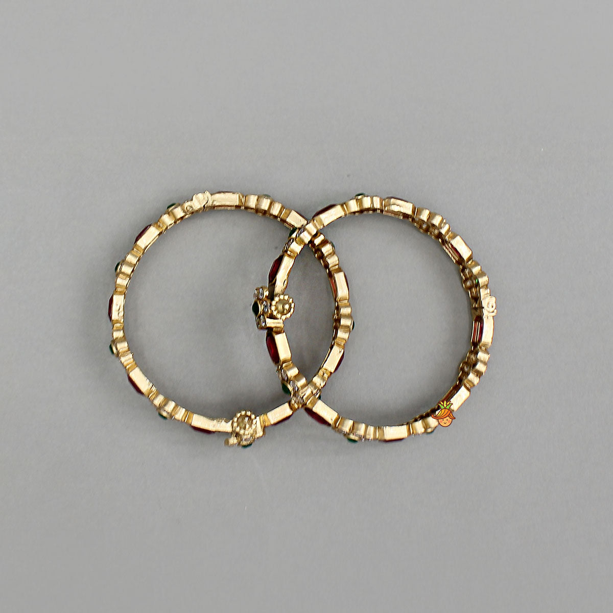 Screw Closure Floral Bangles