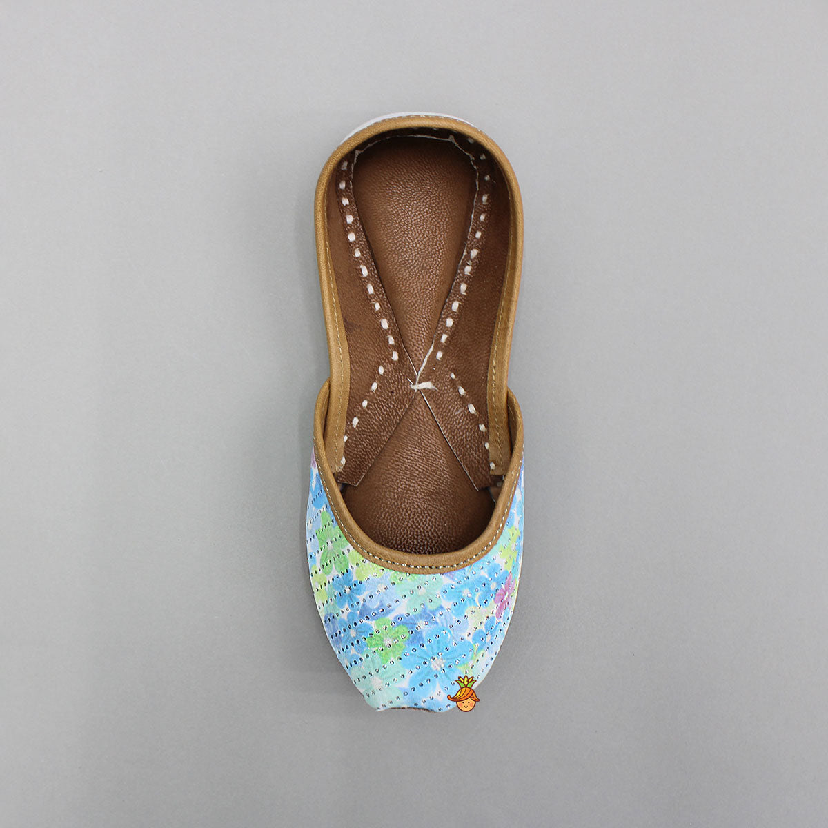 Floral Print Embellished Jutti