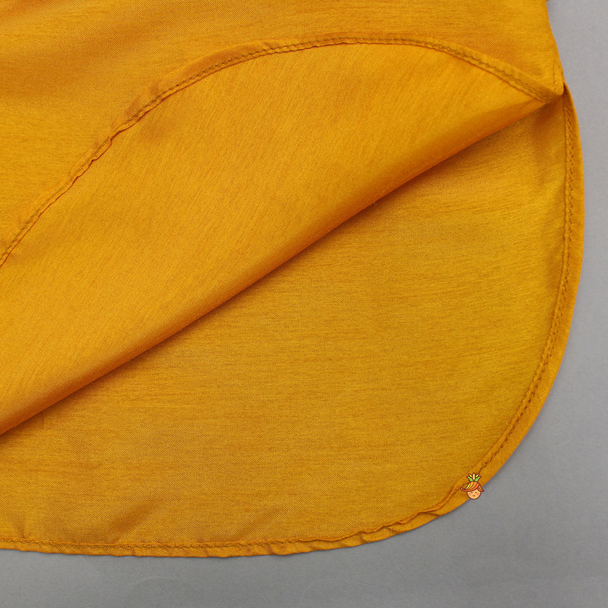 Collar-Neck Mustard Kurta With Embroidered Jacket And Pyjama