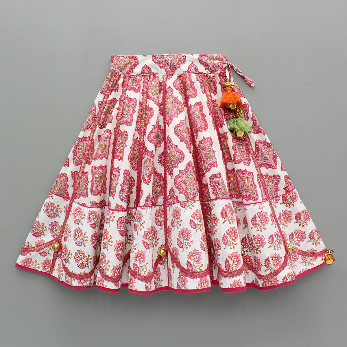 Beautiful Cotton Printed Sweetheart Neck Top With Printed Lehenga And Dupatta