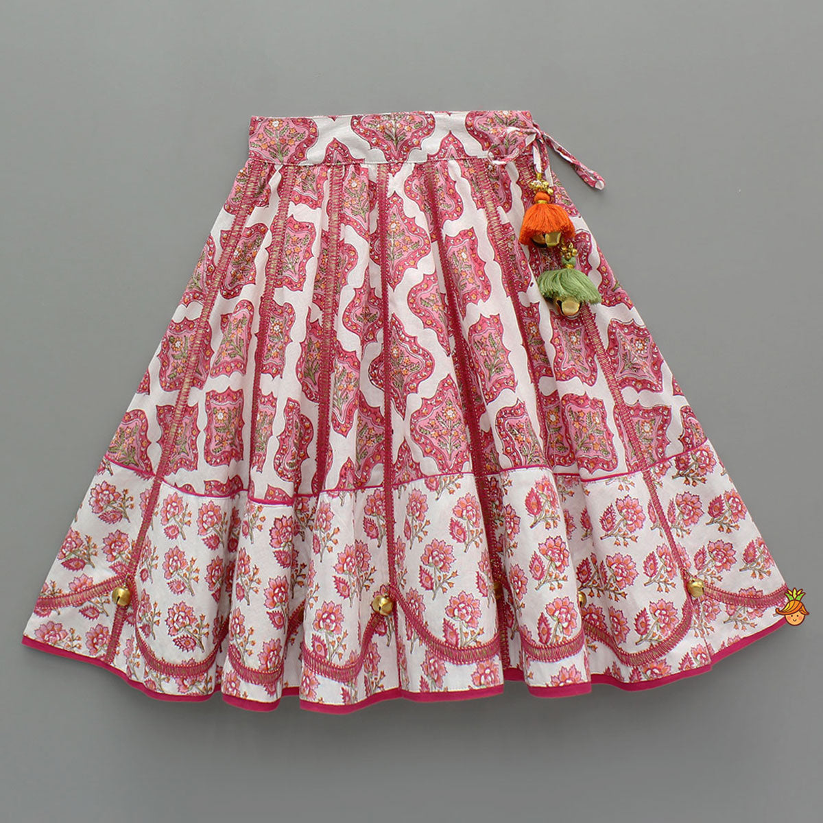 Beautiful Cotton Printed Sweetheart Neck Top With Printed Lehenga And Dupatta