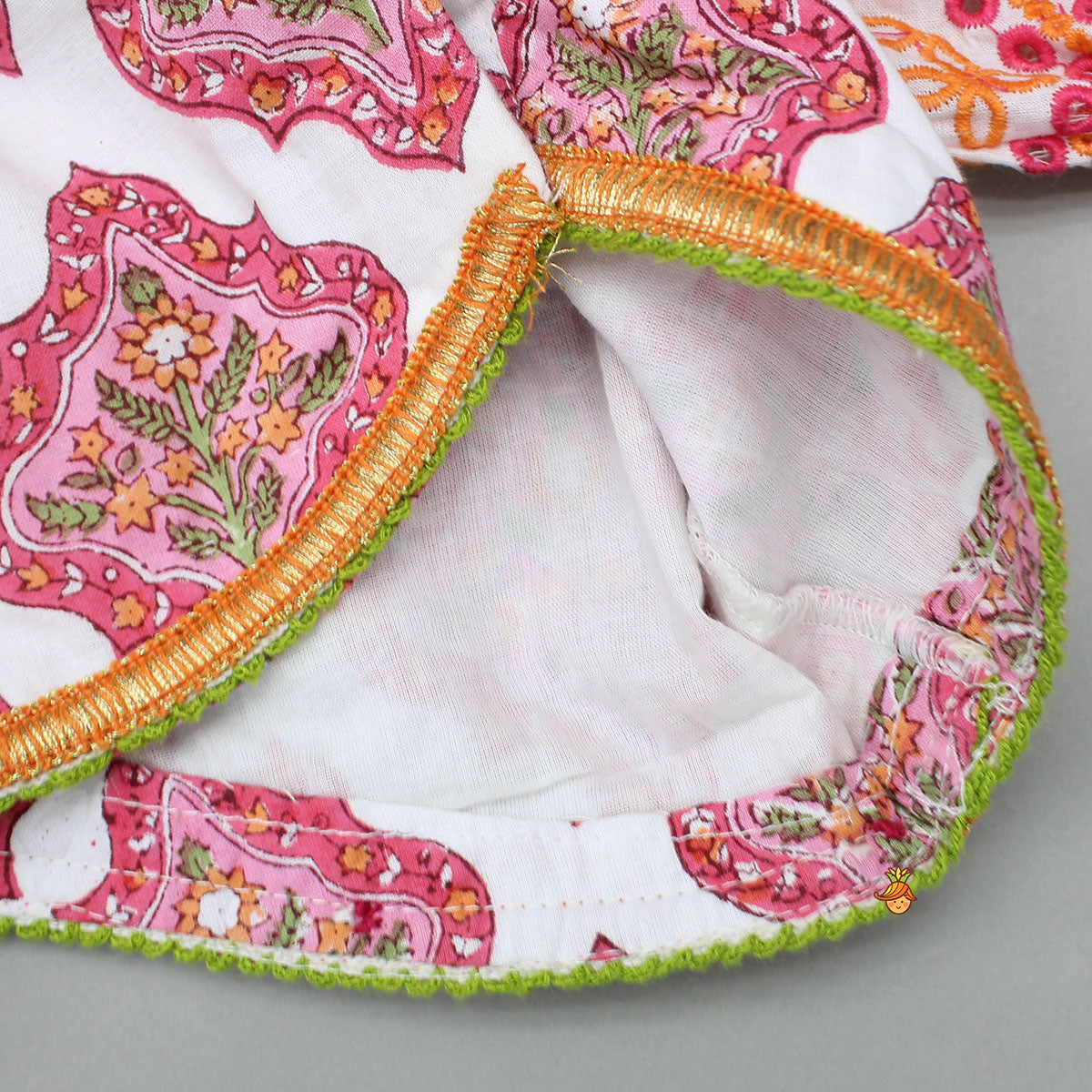 Beautiful Cotton Printed Top With Printed Lehenga And Dupatta