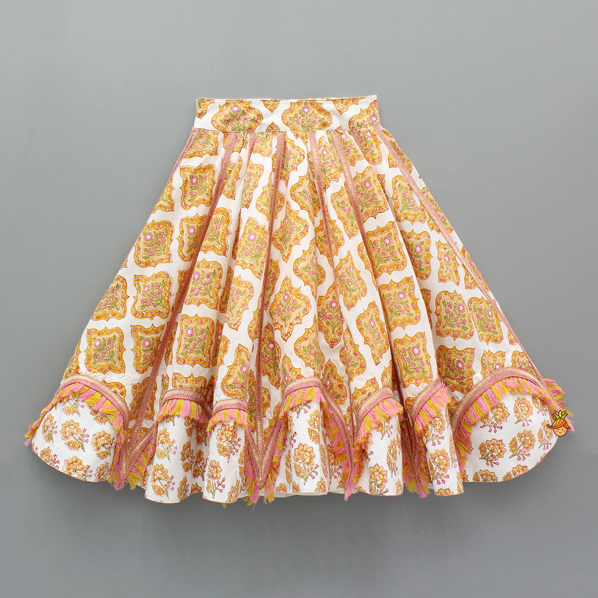 Stylish Cotton Printed Top With Printed Lehenga And Dupatta