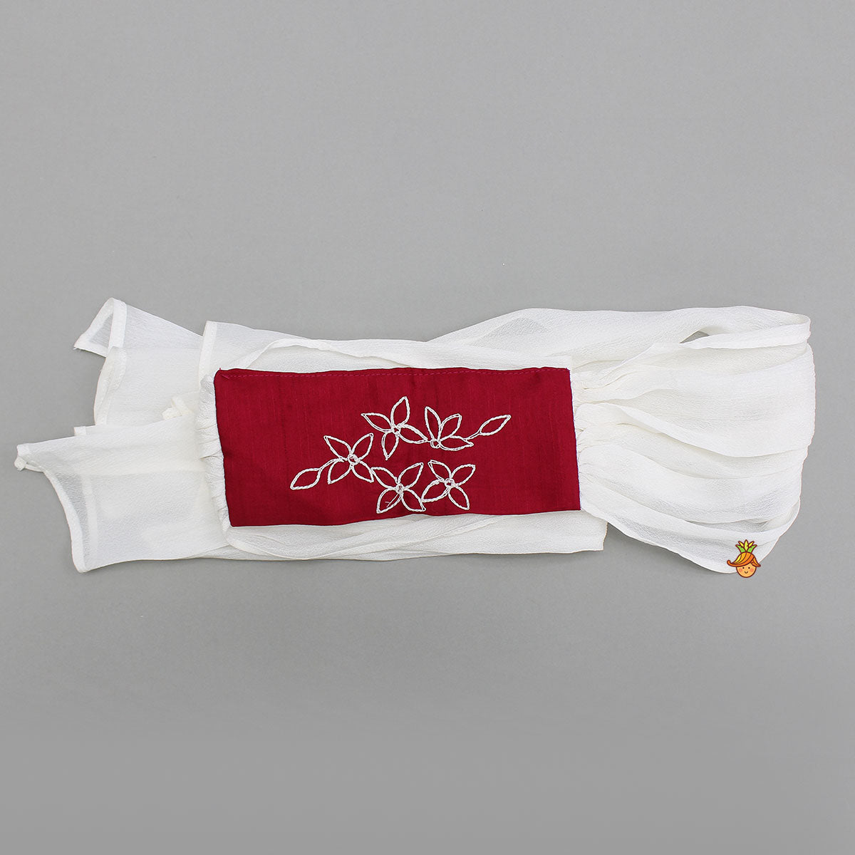 Floral Applique V-Neck Top And Lehenga With Stylish Dupatta