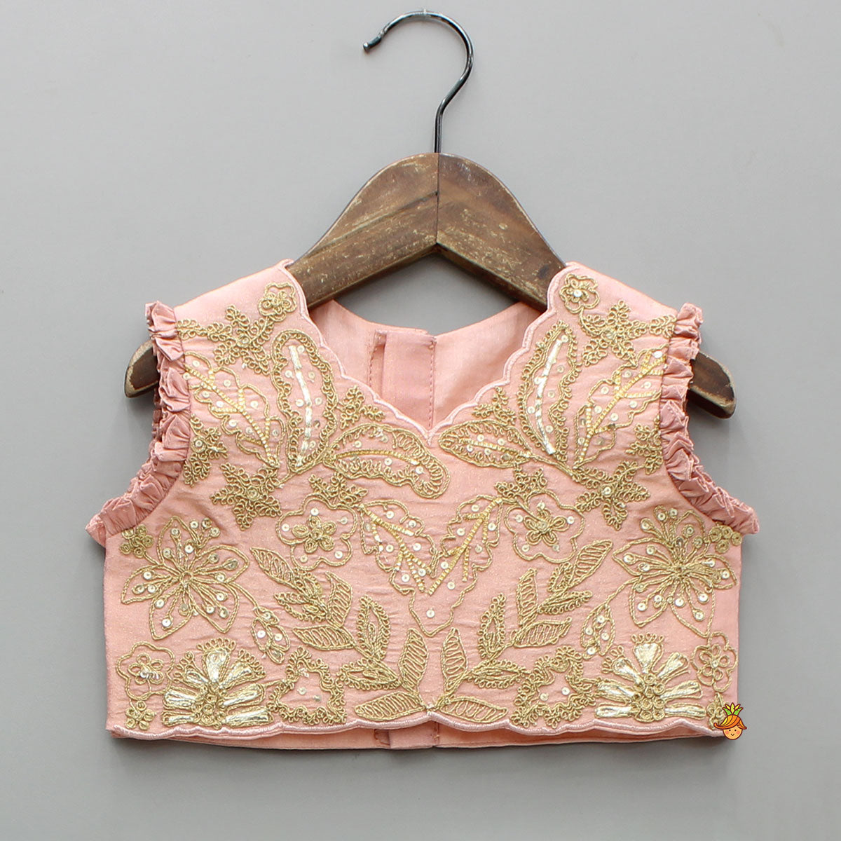 Gorgeous Shimmery Embroidered Top With Shimmery Flared Lehenga And Dupatta