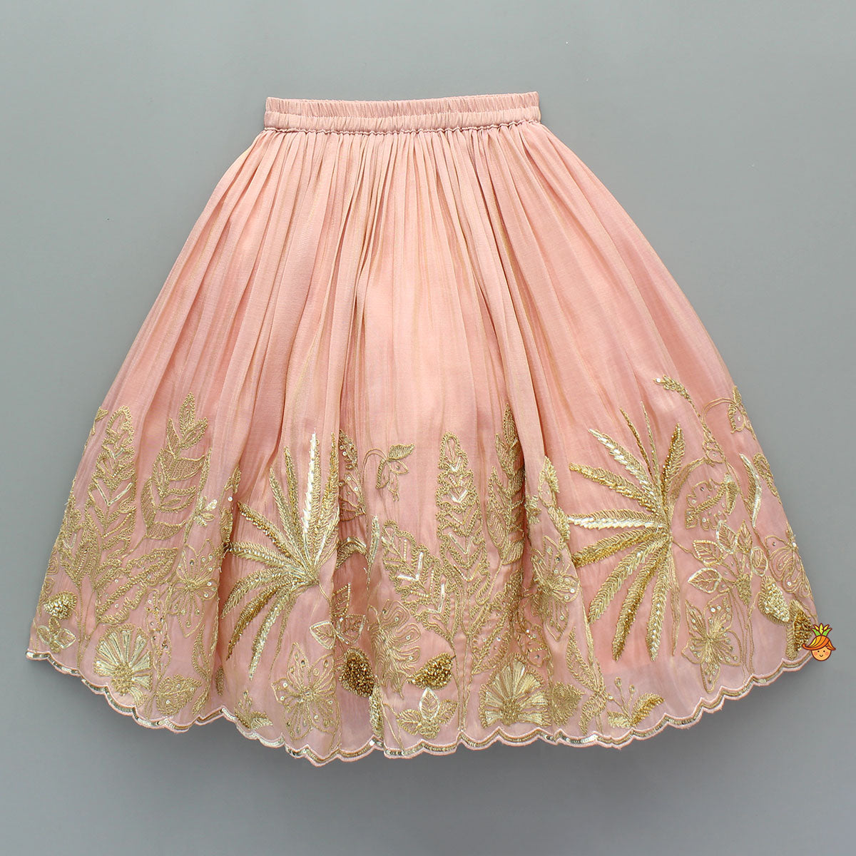 Gorgeous Shimmery Embroidered Top With Shimmery Flared Lehenga And Dupatta