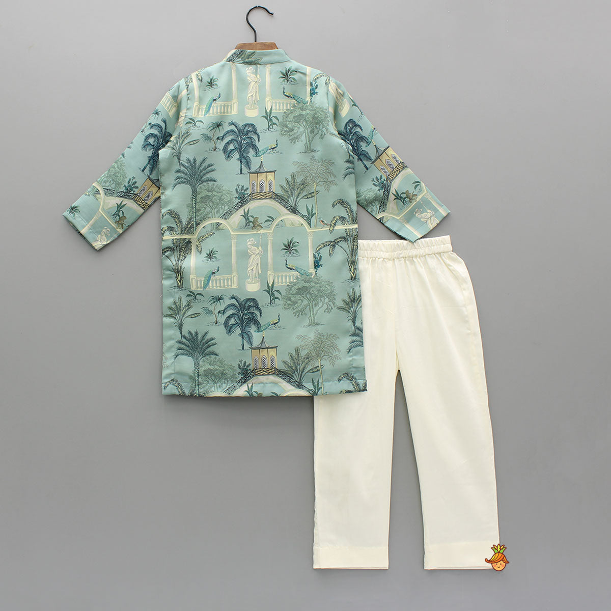 Digital Printed Green Kurta With Pyjama