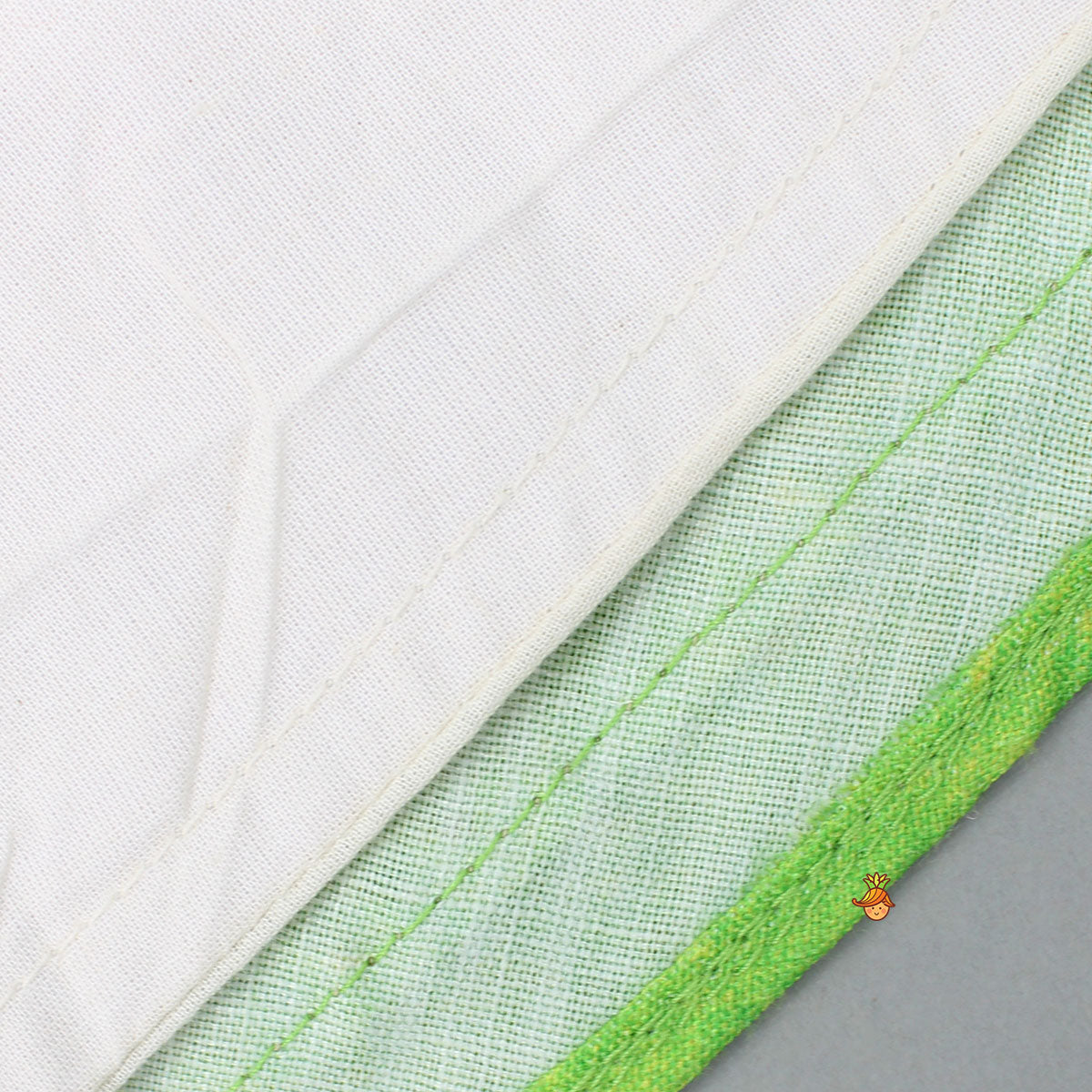 Multicoloured Stylish Kurta With Green Lehenga And Matching Bag