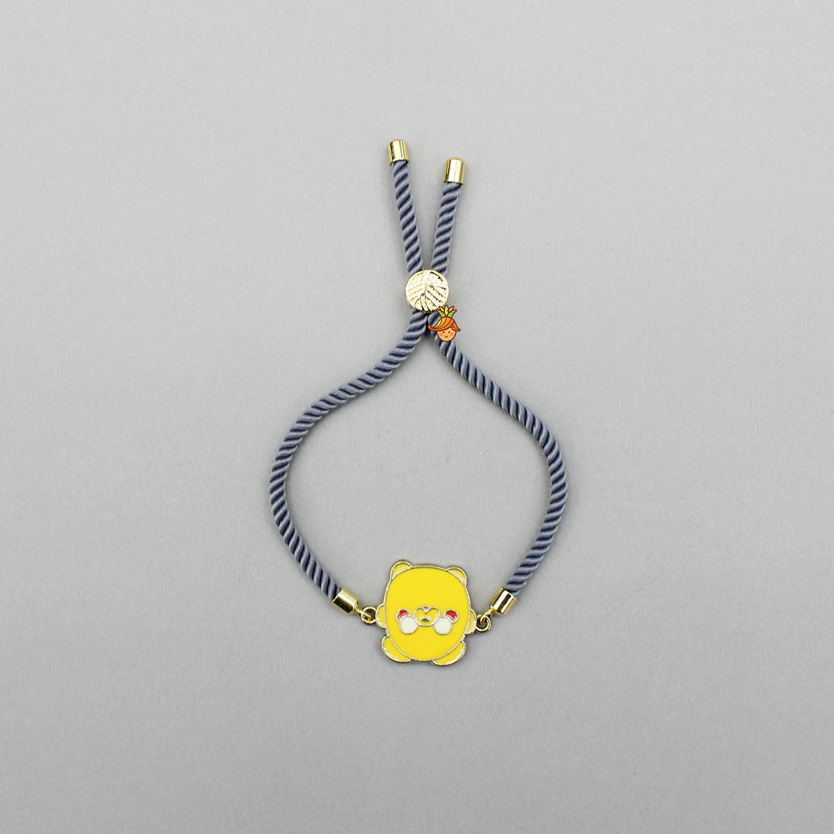 Yellow Cartoon Charm Adjustable Rope String Rakhi