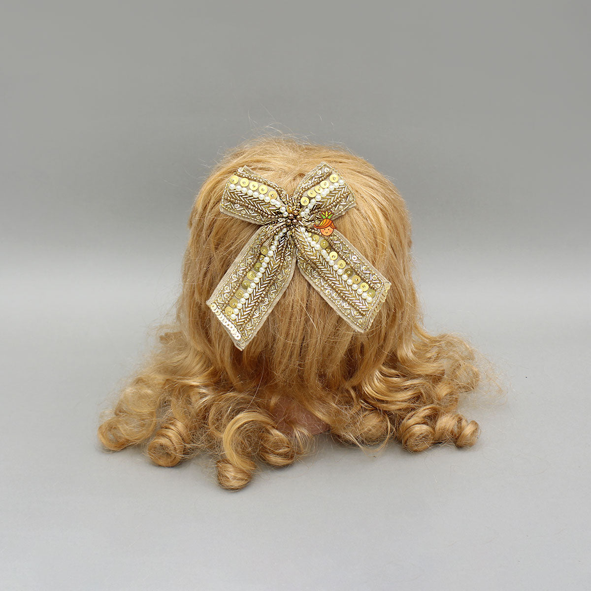 Beautiful Embroidered Bow Hair Clip