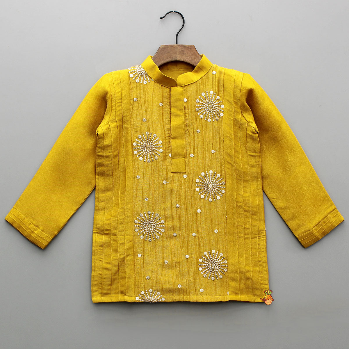 Shimmery Sequin Embroidered Crush Tissue Detailed Kurta With Pyjama
