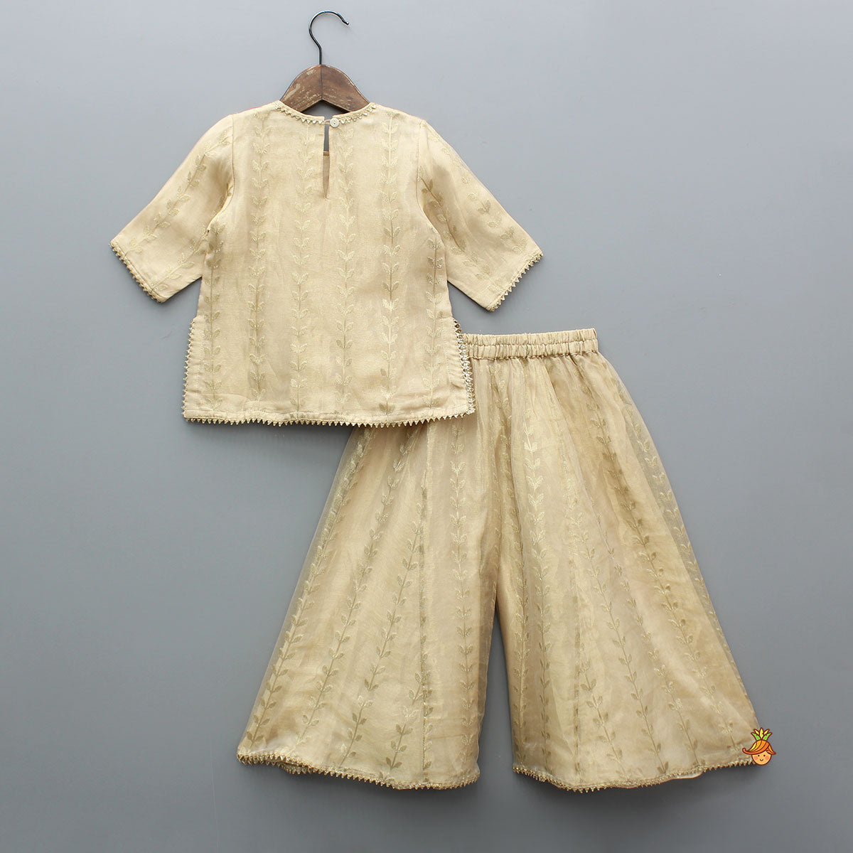 Elegant Floral Detailed Tissue Kurti With Palazzo