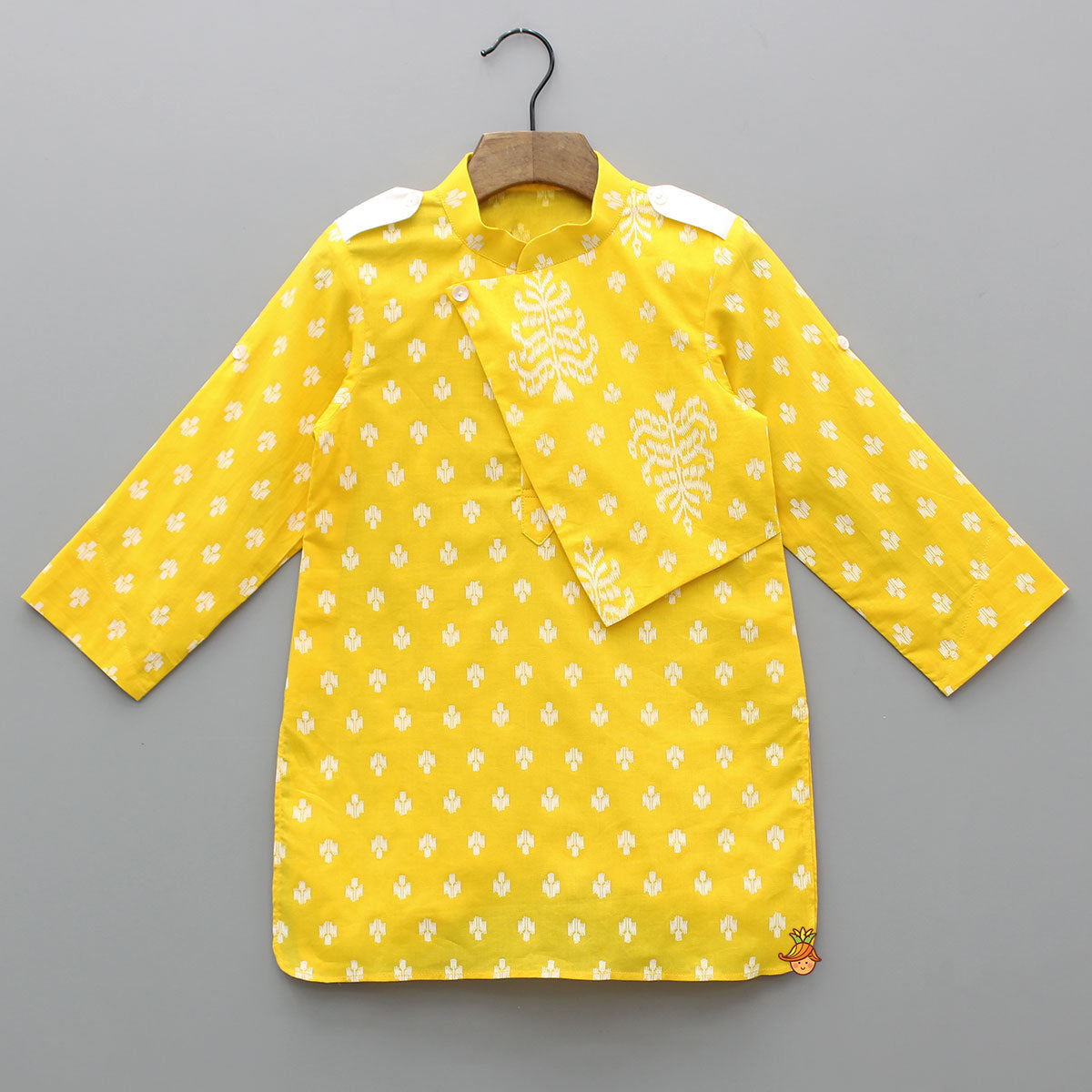 Yellow Stylish Kurta With White Dhoti