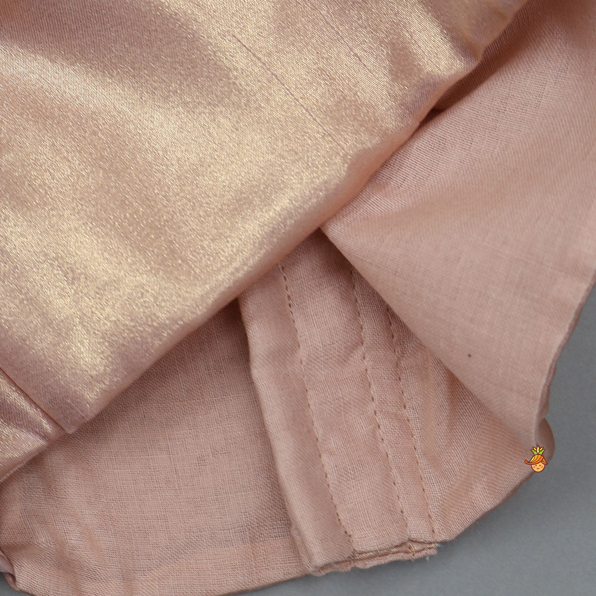 Gorgeous Shimmery Draped Top With Shimmery Lehenga