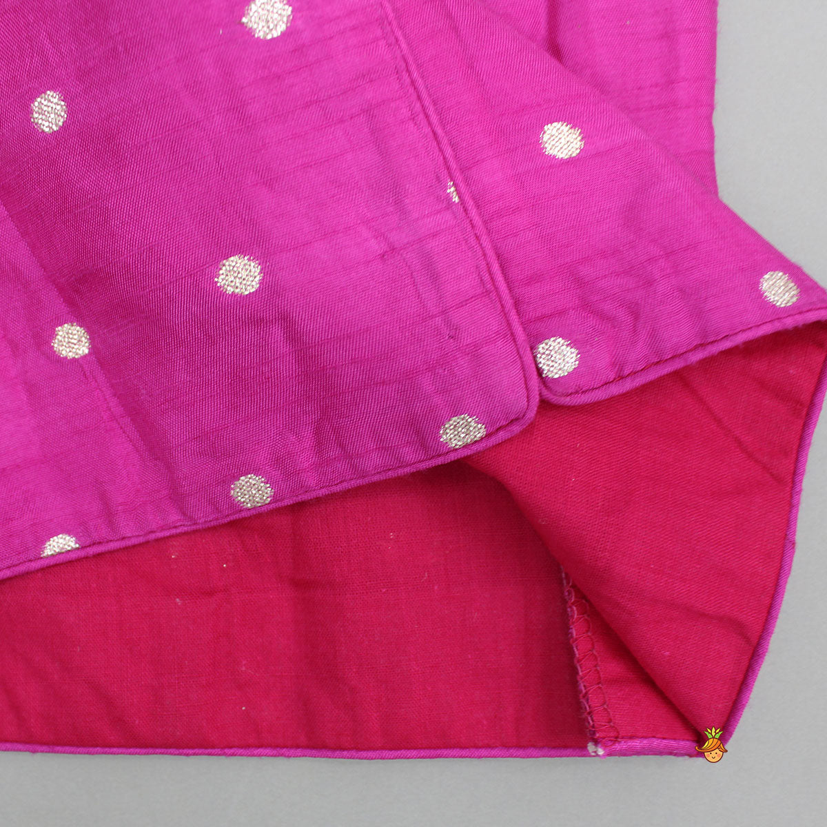 Beautiful Pink Embroidered Halter Neck Top With Lehenga And Dupatta With Potli Bag