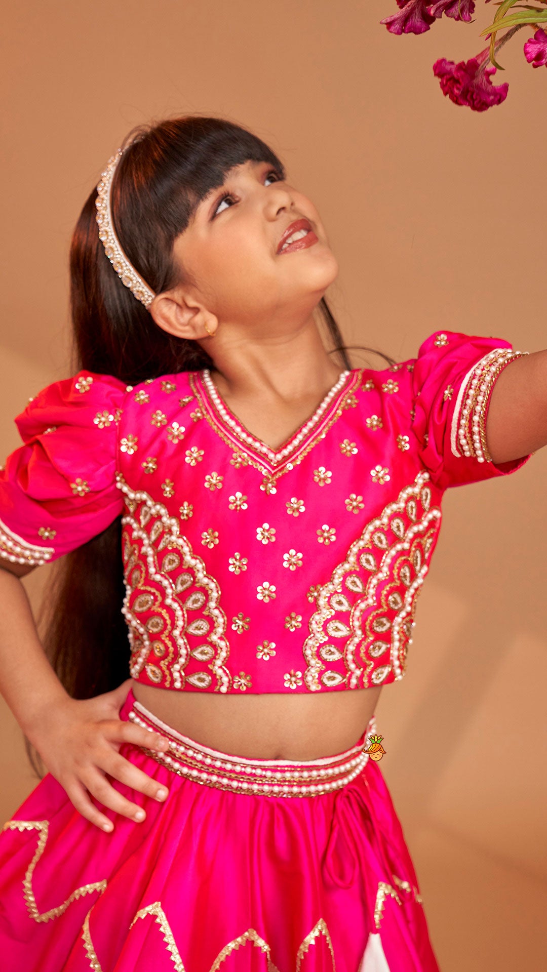 Pink Embroidered Top With Stylish Lehenga And Dupatta