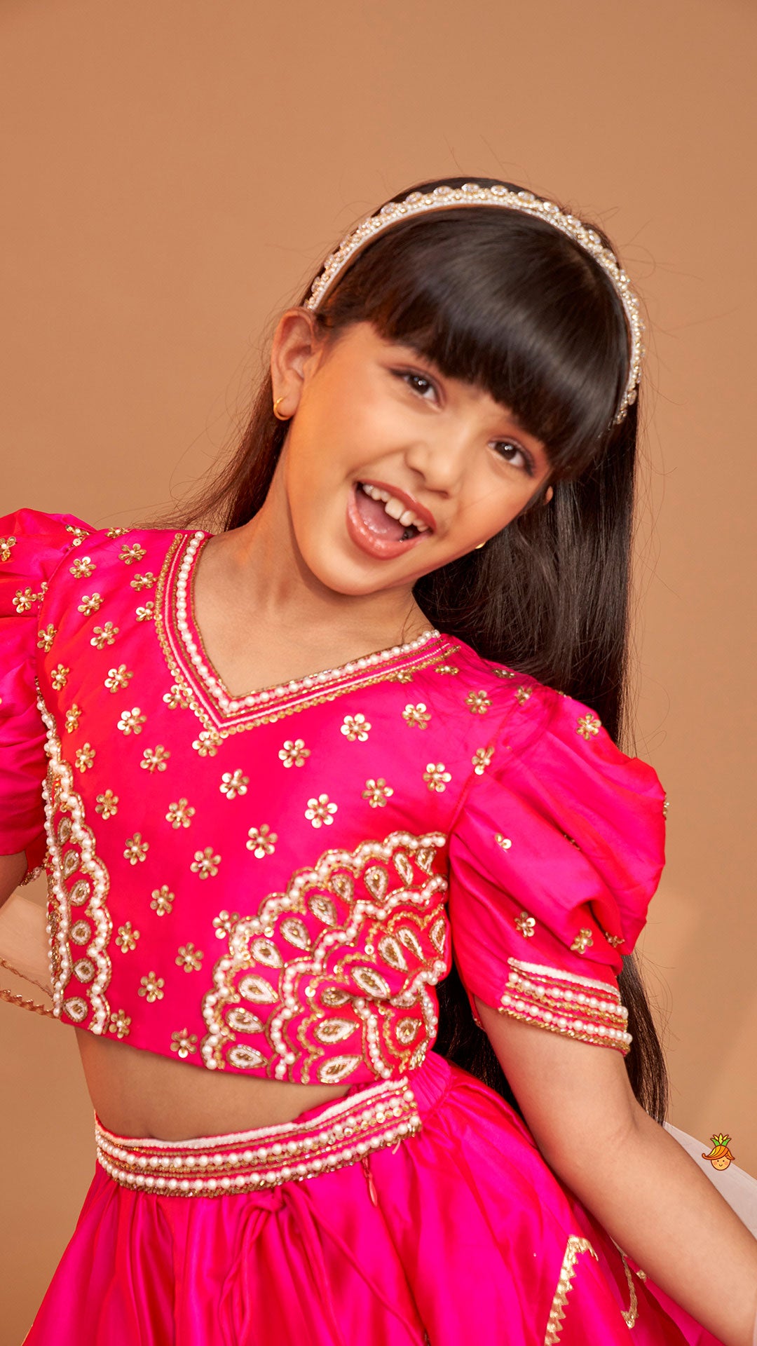 Pink Embroidered Top With Stylish Lehenga And Dupatta
