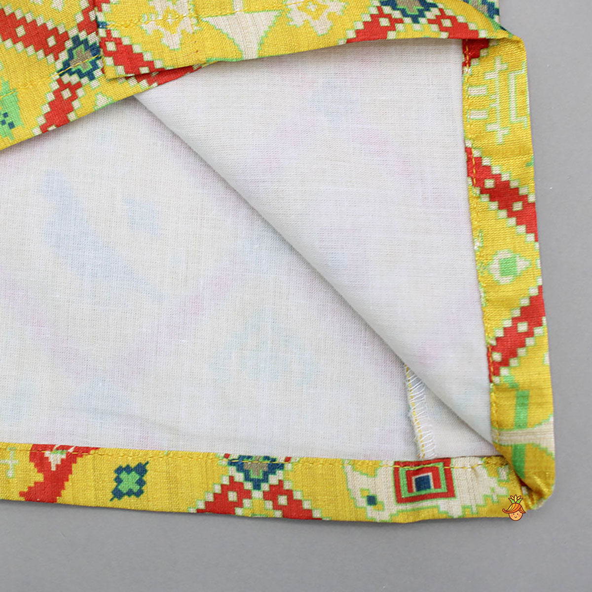 Exquisite Patola Print Shirt And Stitched Lungi With Shawl
