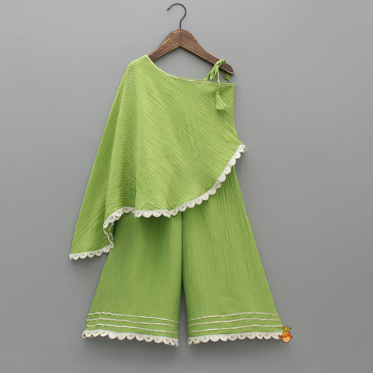 Stunning One-Shoulder Shimmer Top With Palazzo