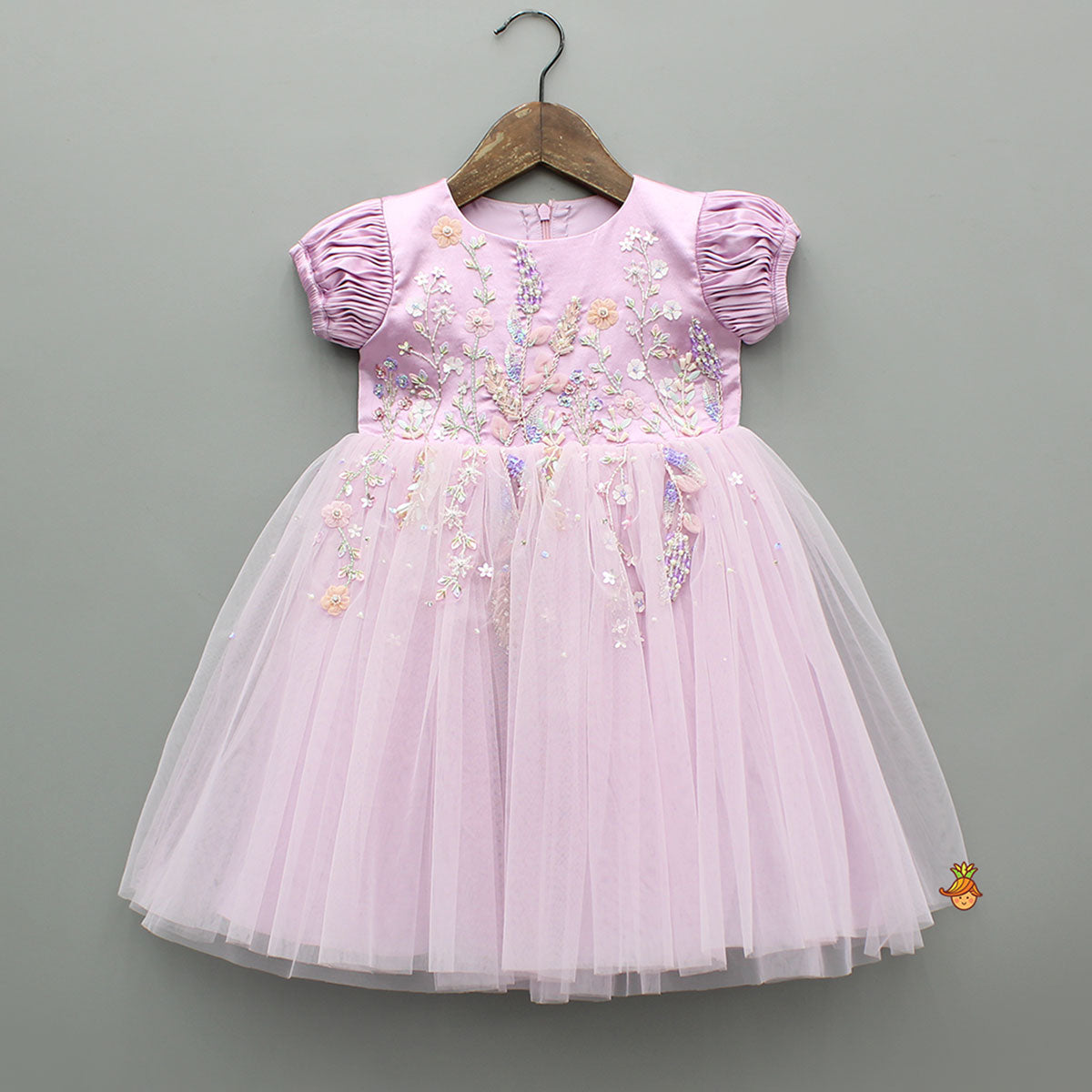 Dreamy Floral Lavender Flared Dress