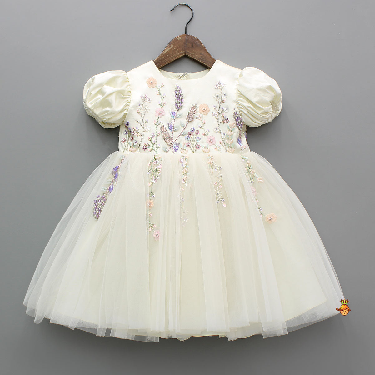 Dreamy Floral Off White Flared Dress