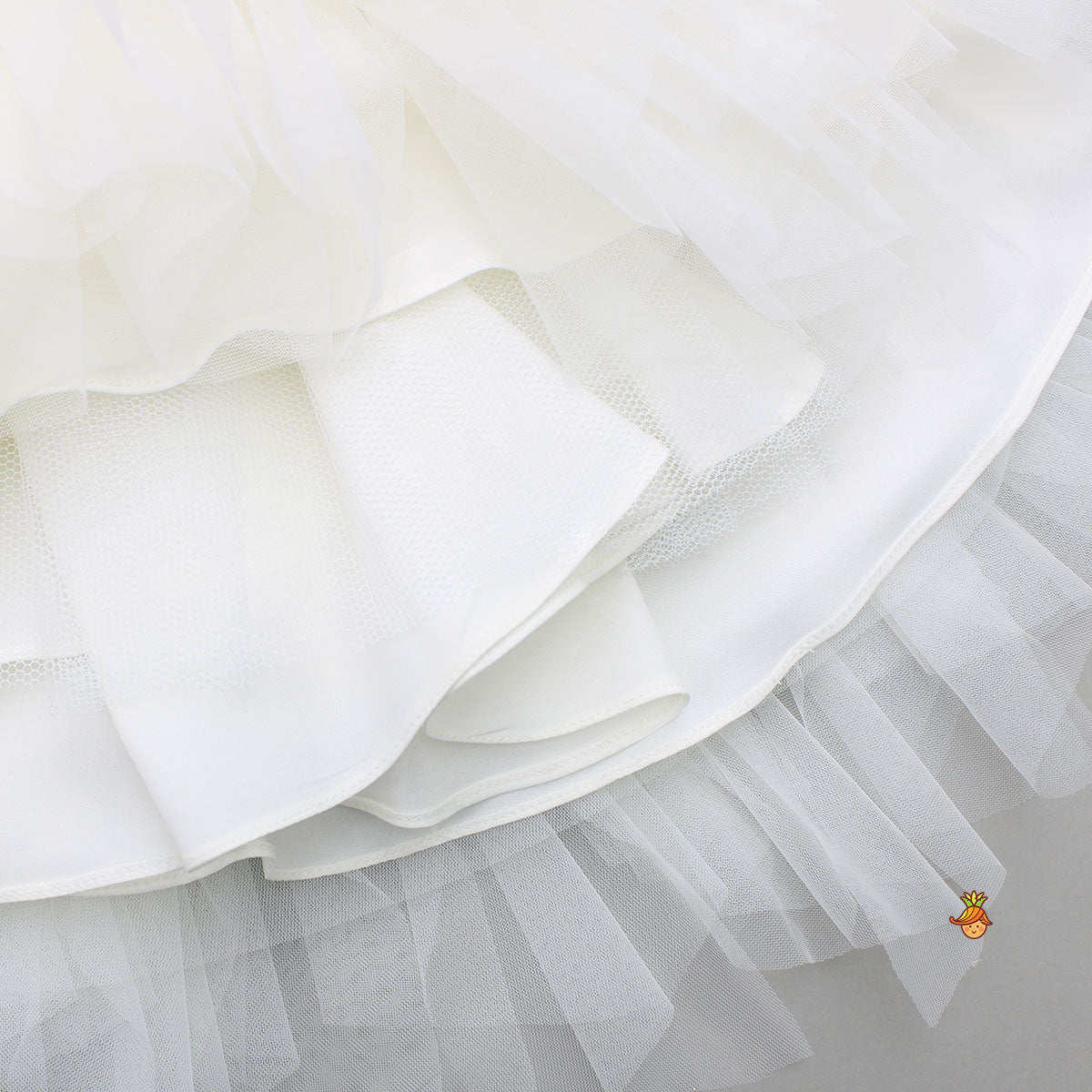 Fresh Tropical Embroidered Ruffled Dress