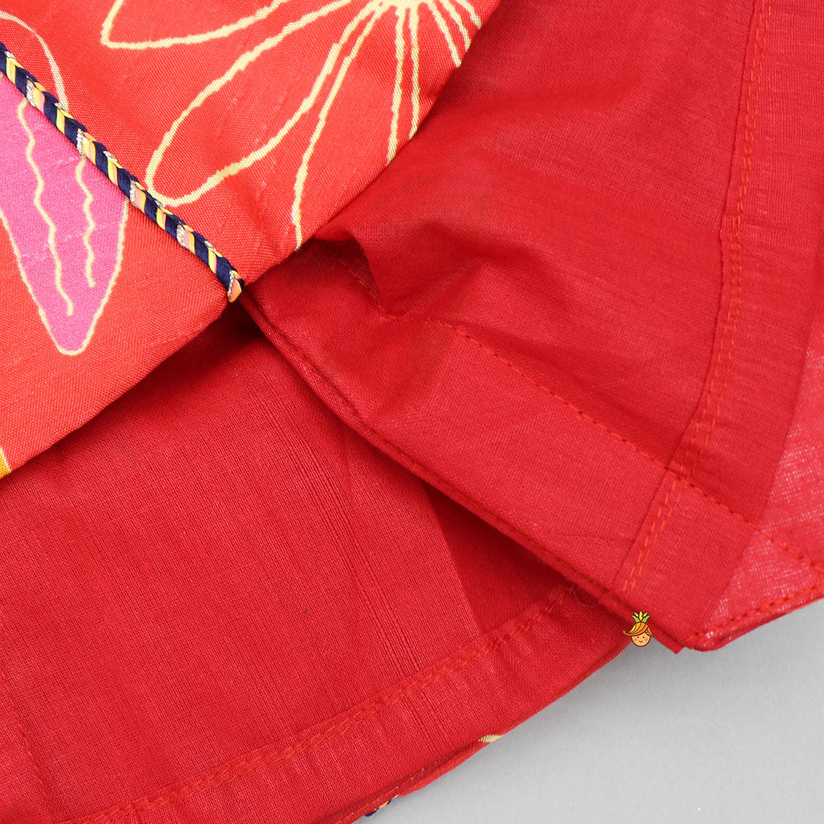 Red Floral Printed Sleeveless Kurti With Matching Pants