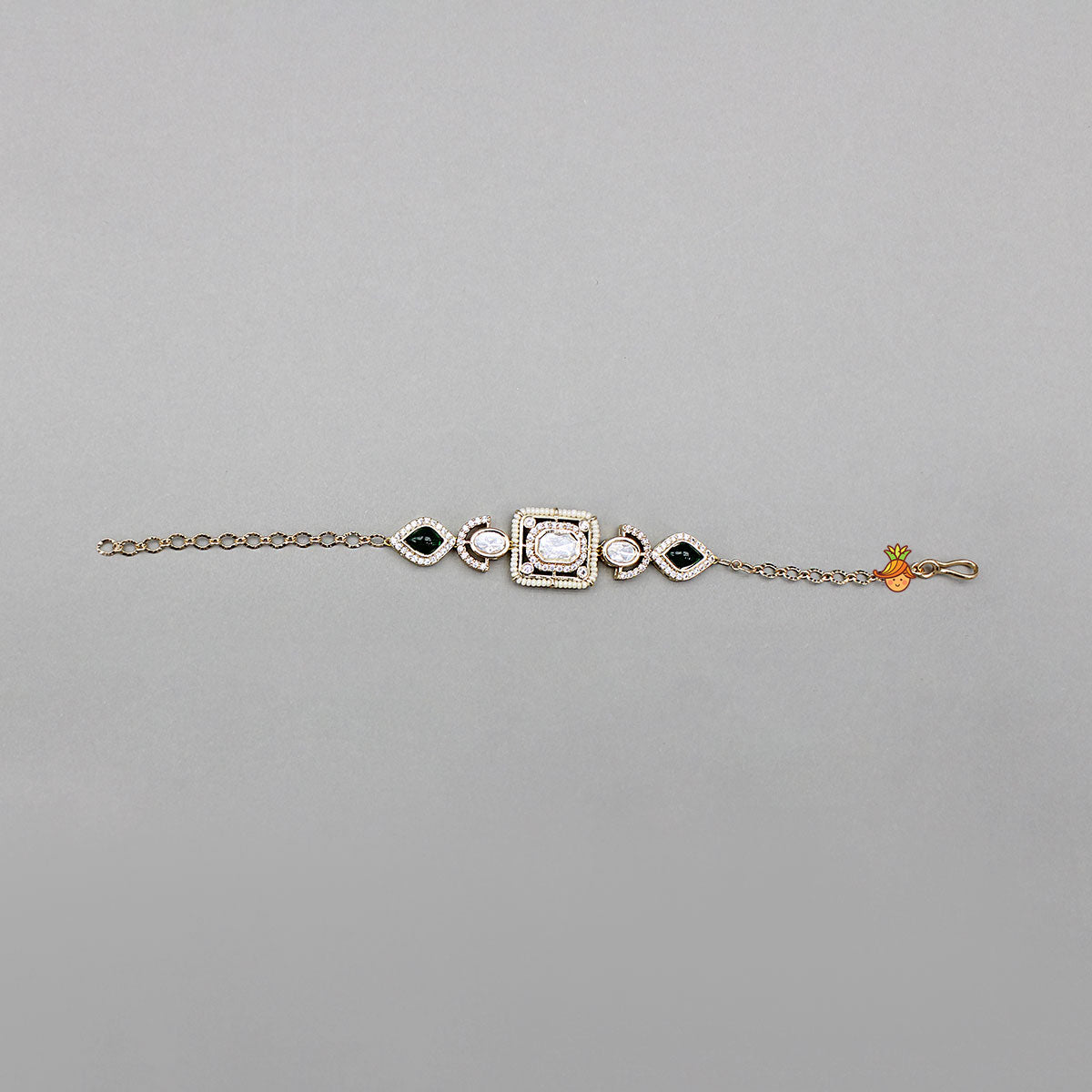Embellished Green Studded Adjustable Bracelet