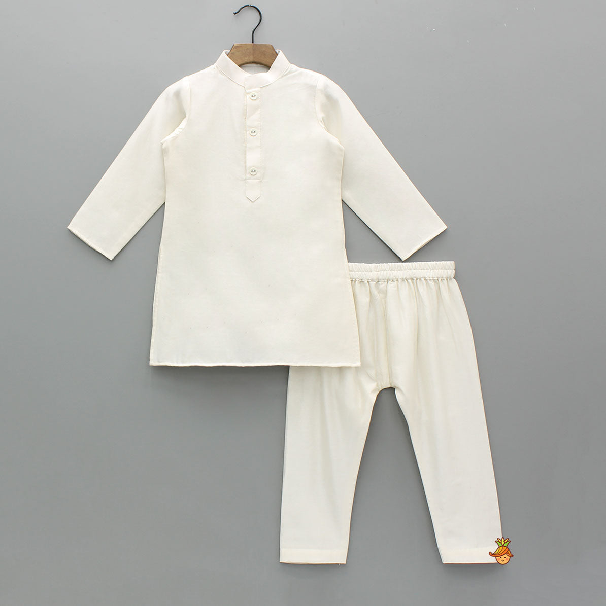 Kurta With Multicolour Faux Mirror Embroidered Jacket And Pyjama