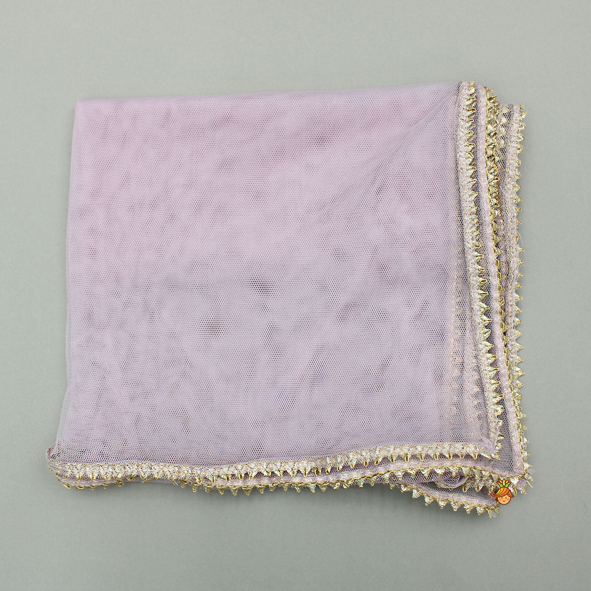 Shimmery Lavender Embroidered Ruffled Top With Shimmery Lehenga And Dupatta
