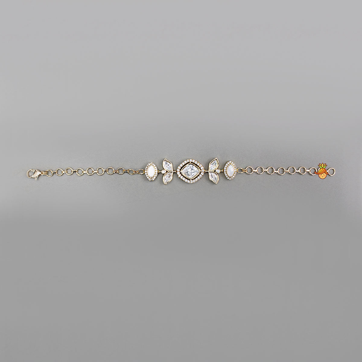 Embellished Off White Studded Adjustable Bracelet
