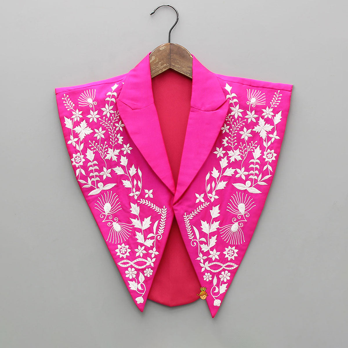 Hot Pink Jumpsuit With Embroidered Vest