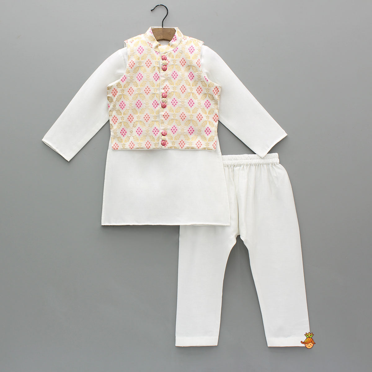 Ethnic Jacket With Kurta And Pyjama