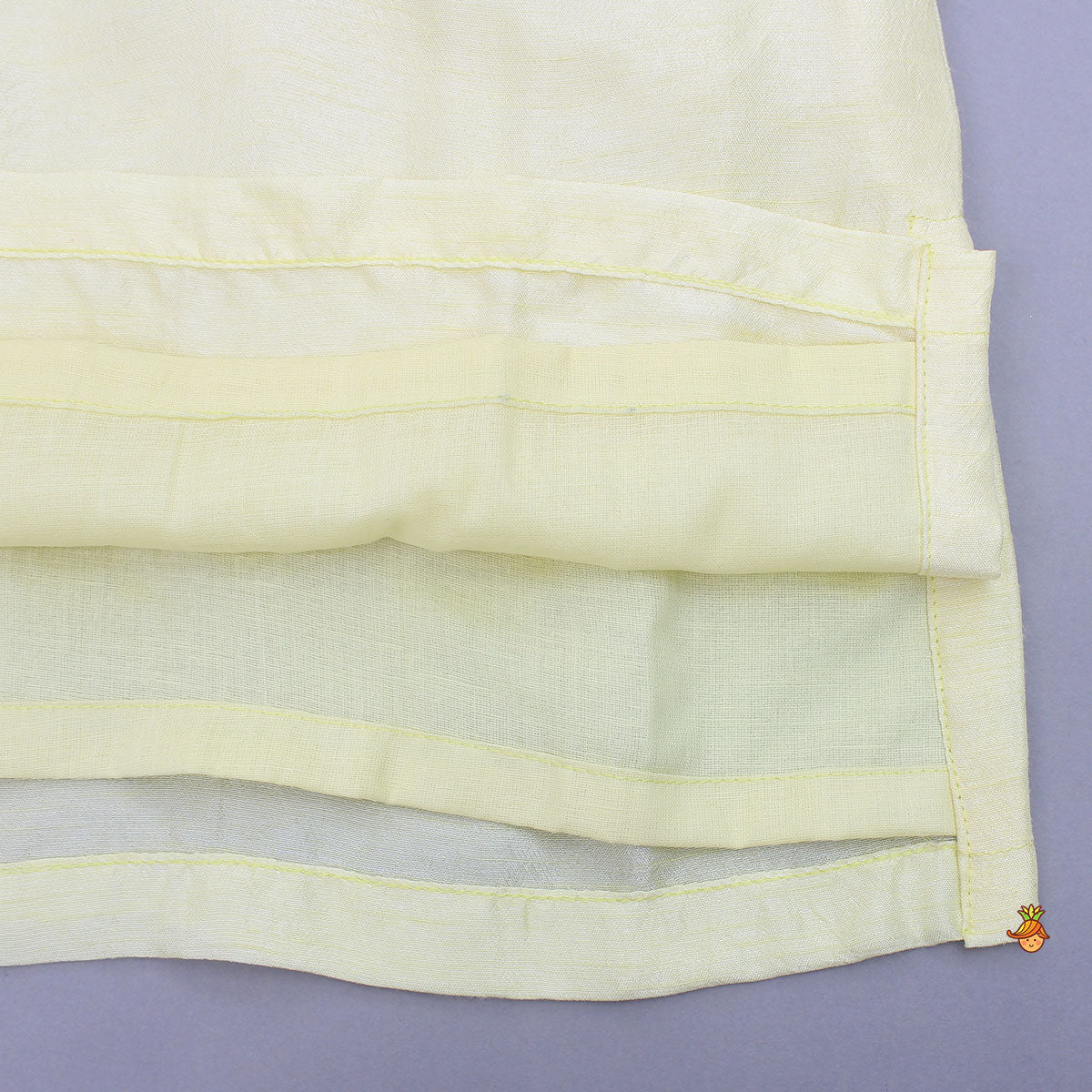 Yellow Kurta With Front Open Embroidered Jacket And Pyjama
