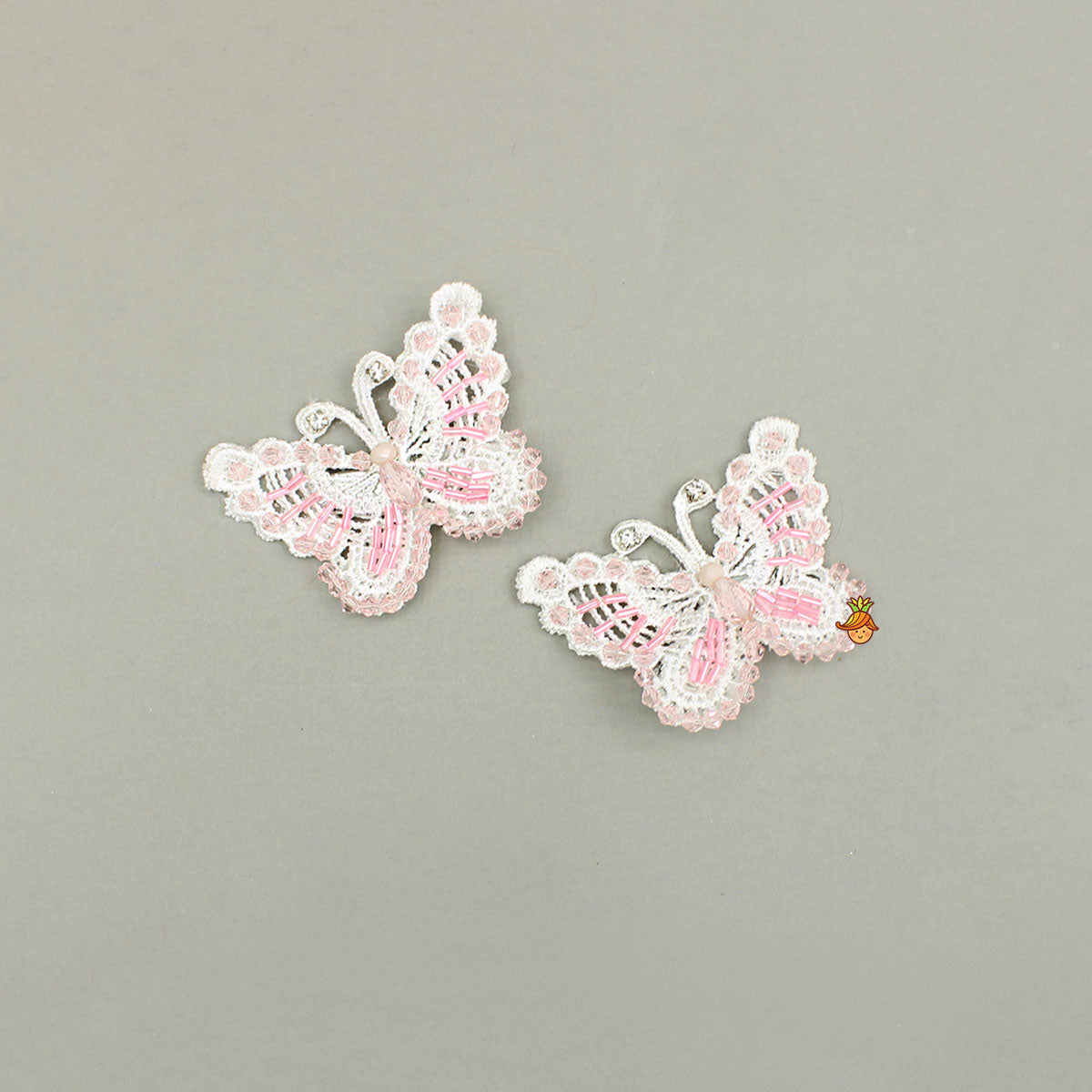 Bead Embellished Pink Butterfly Hair Clip